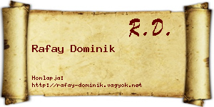 Rafay Dominik névjegykártya